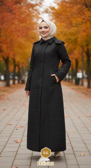 303 - Kapitone 140 cm İçi Kürklü Kaban